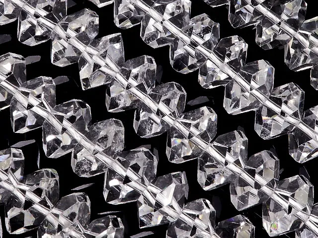 天然水晶 クリスタルクォーツ ボタンカット 10×5mm［プレミアムカット］【1連販売】