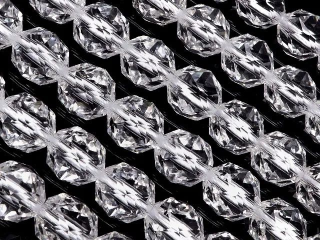 天然水晶 クリスタルクォーツ スターカット 丸玉 8mm［プレミアムカット］【1連販売】