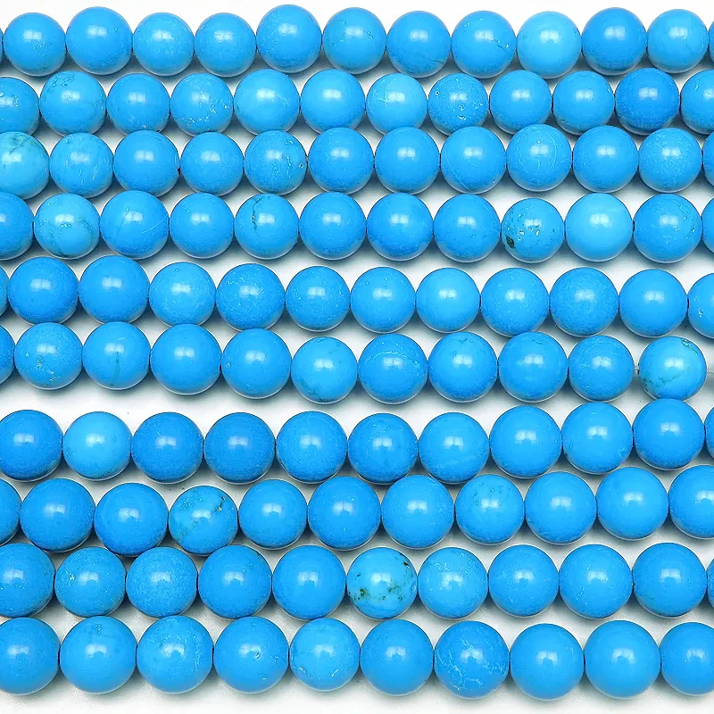 マグネサイトターコイズ 丸玉 8mm［ブルー］【1連販売】 | 天然石専門