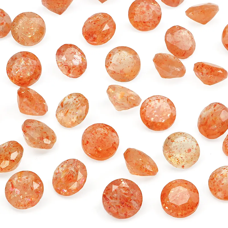 タンザニア産 サンストーン コインファセットカット ルース 5mm【4コ販売】