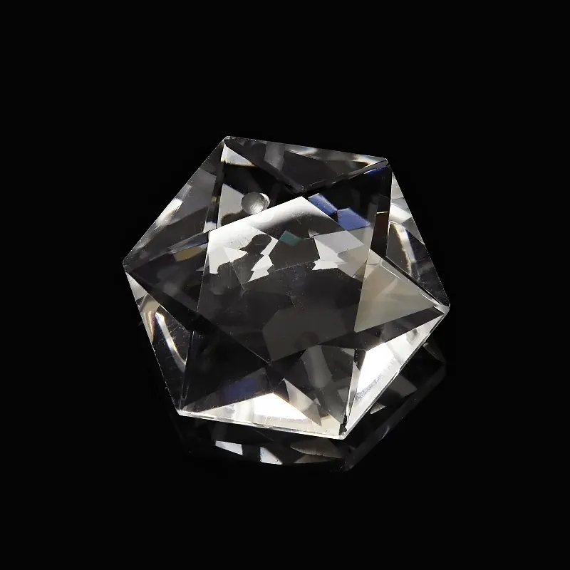 天然水晶 クリスタルクォーツ 六芒星型 ペンダントトップ 23mm［ファセットカット］【1コ販売】