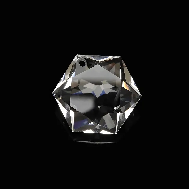 天然水晶 クリスタルクォーツ 六芒星型 ペンダントトップ 17mm［ファセットカット］【1コ販売】