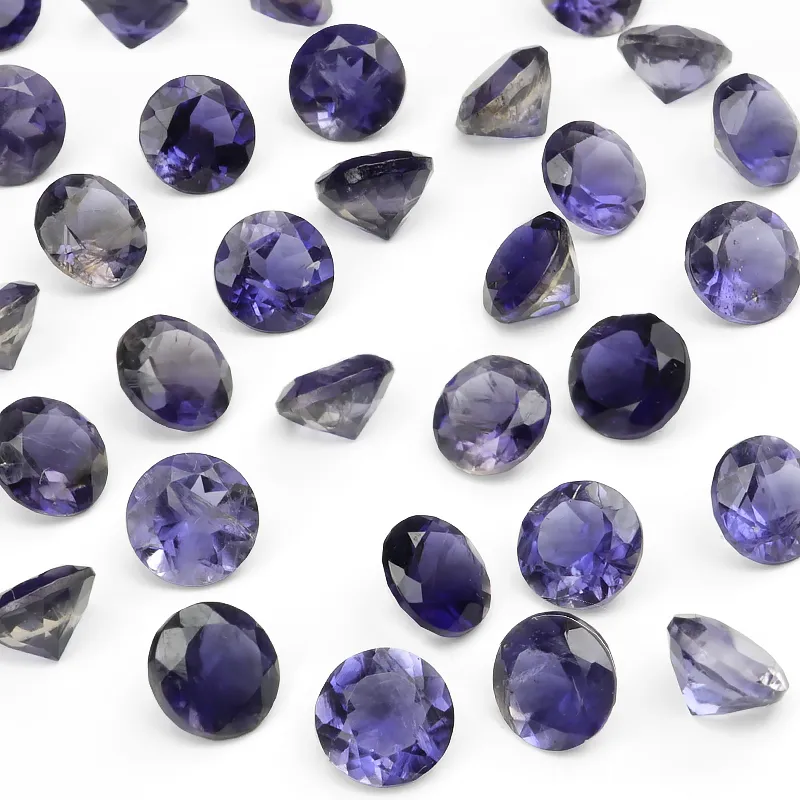 マダガスカル産 アイオライト コインファセットカット ルース 5mm【3コ販売】