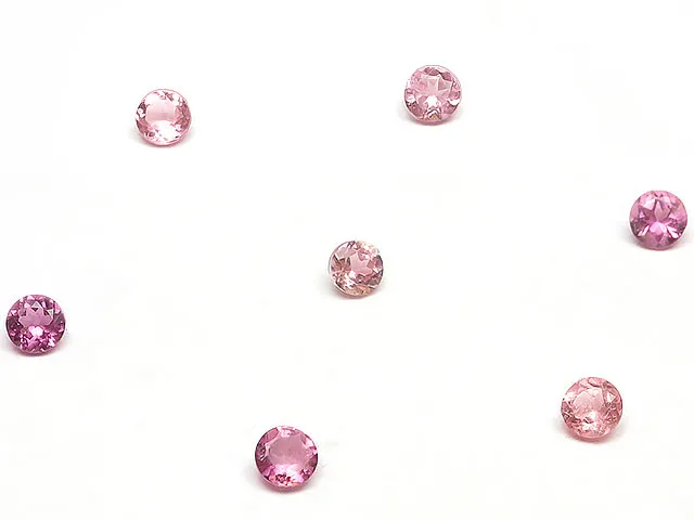 ピンクトルマリン コインファセットカット ルース 3mm【8コ販売】