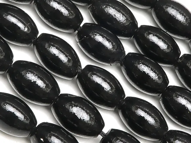 ブラックコーラル（黒珊瑚）ライス 10×6mm【1連販売】
