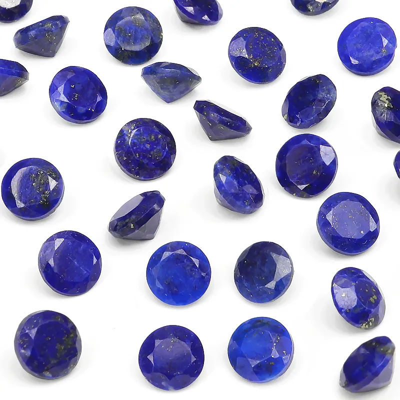 アフガニスタン産 ラピスラズリ コインファセットカット ルース 5mm【5コ販売】