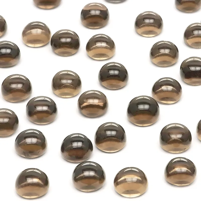 ブラジル産 スモーキークォーツ コイン カボション 5mm【8コ販売】