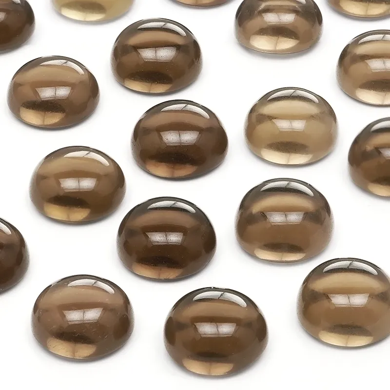 ブラジル産 スモーキークォーツ コイン カボション 8mm【4コ販売】