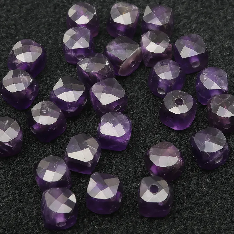 粒販売】アメジスト キューブカット 6mm［プレミアムカット］【6粒販売