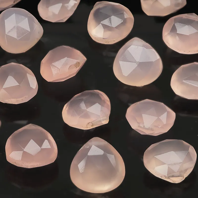 【粒販売】インド産 ピンクカルセドニー マロンカット 8mm【2粒販売】